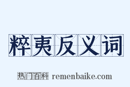 粹夷反义词是什么意思的图片